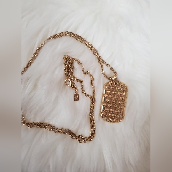 TAT 2 designs dog tag shape pendant necklace gold plated - Picture 3 of 8